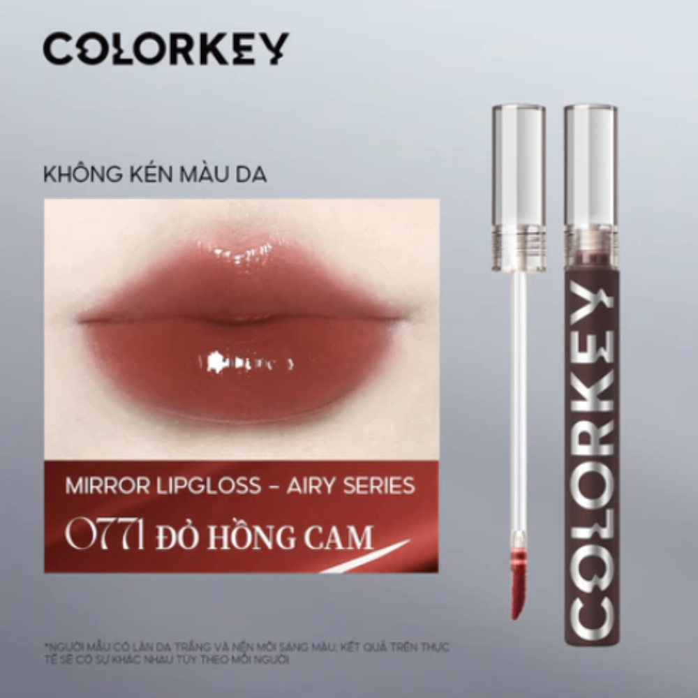 Son tint bóng Colorkey Airy Lip Mirror Series 1.7g lâu trôi không nặng môi