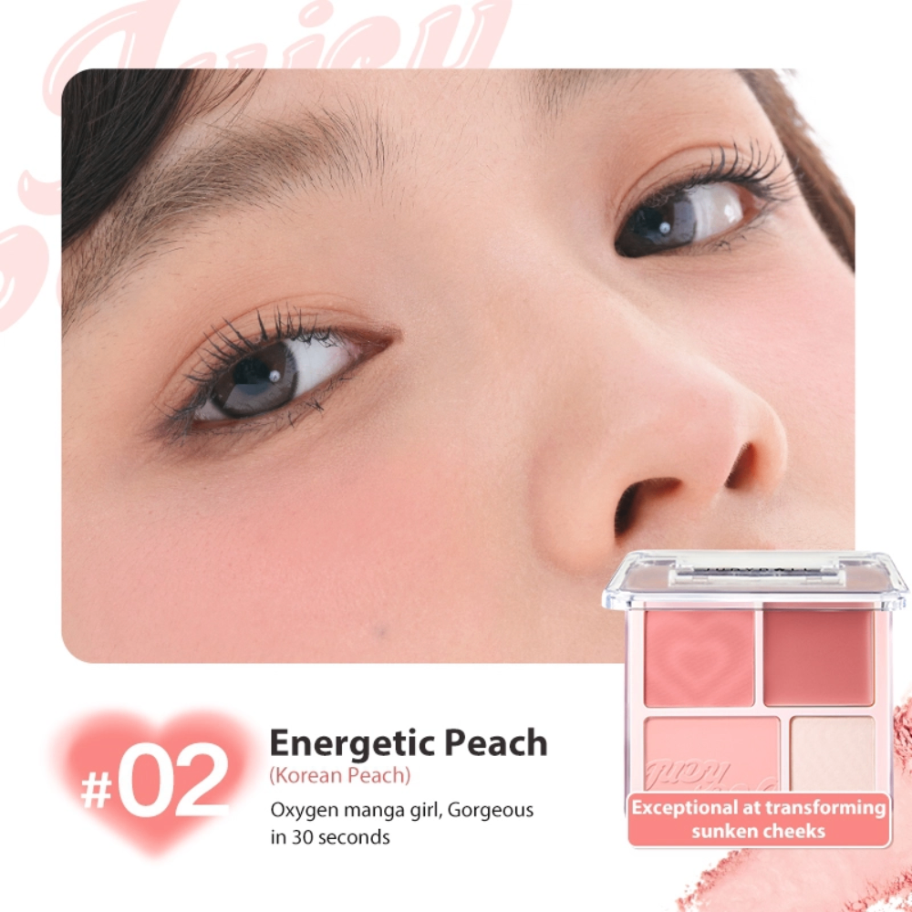 Phấn má hồng và highlight Judydoll Blush & Highlight Palette 9g chất phấn mịn lên màu chuẩn