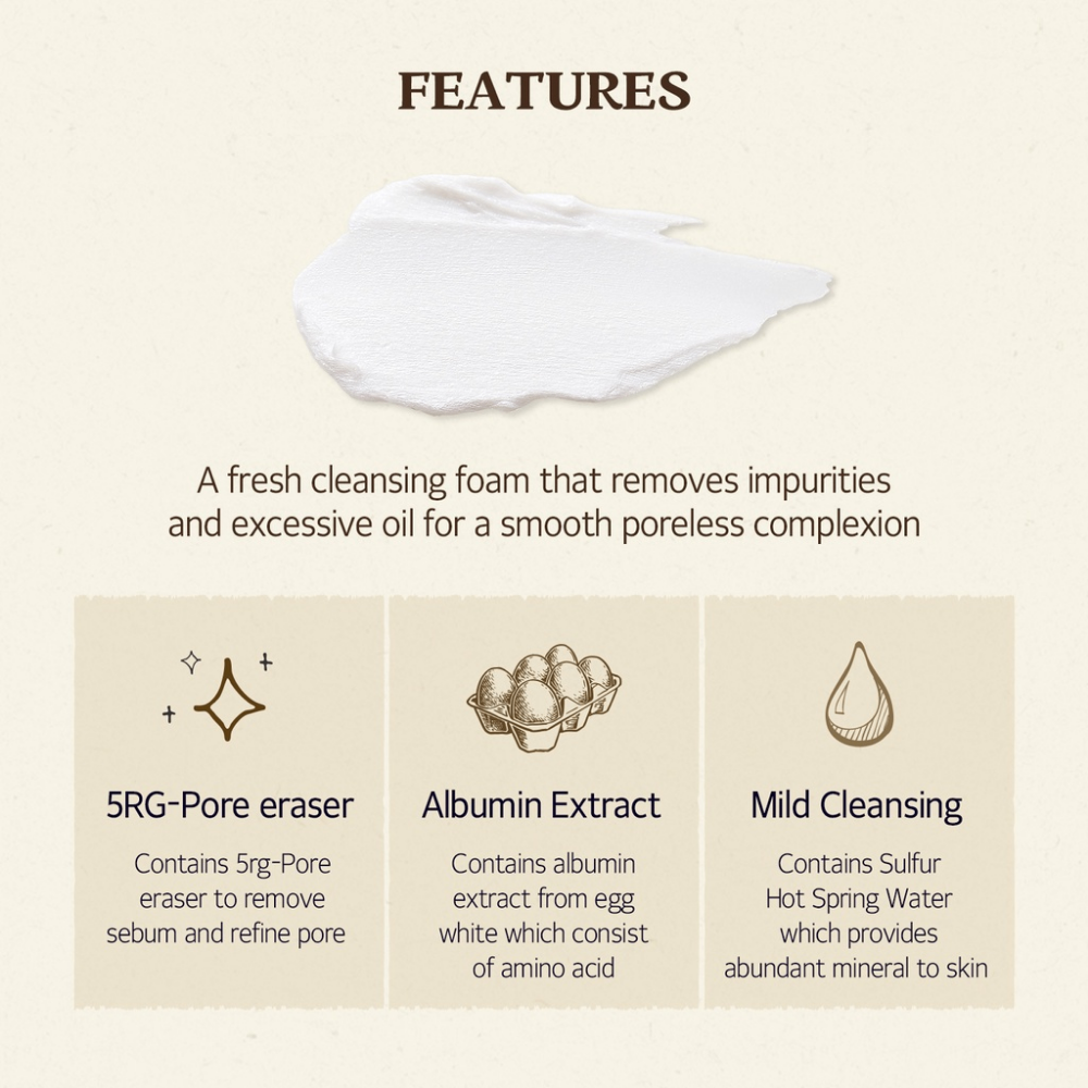 Sữa rửa mặt SKINFOOD Egg Cleansing Foam 150ml làm sạch lỗ chân lông, kể cả lớp trang điểm đậm, tiết nhiều bã nhờn