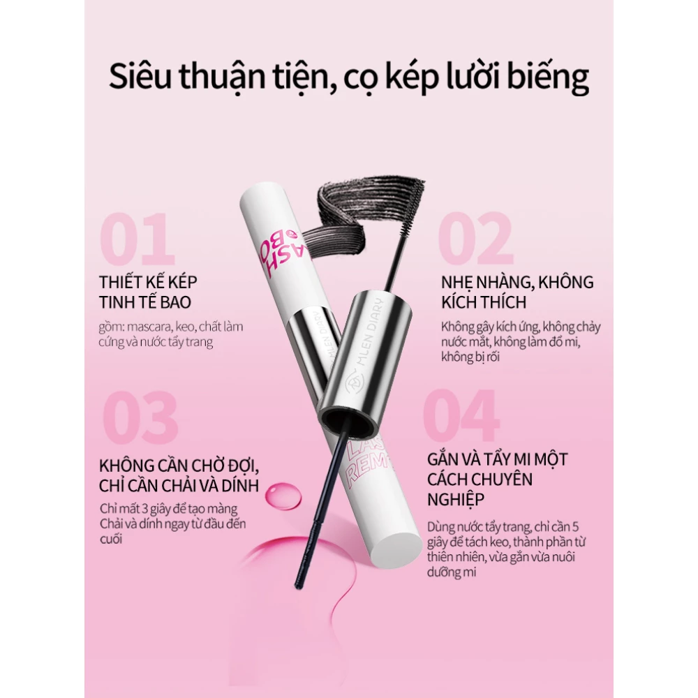Mascara 4in1 Mlen Diary dán và tháo mi giả