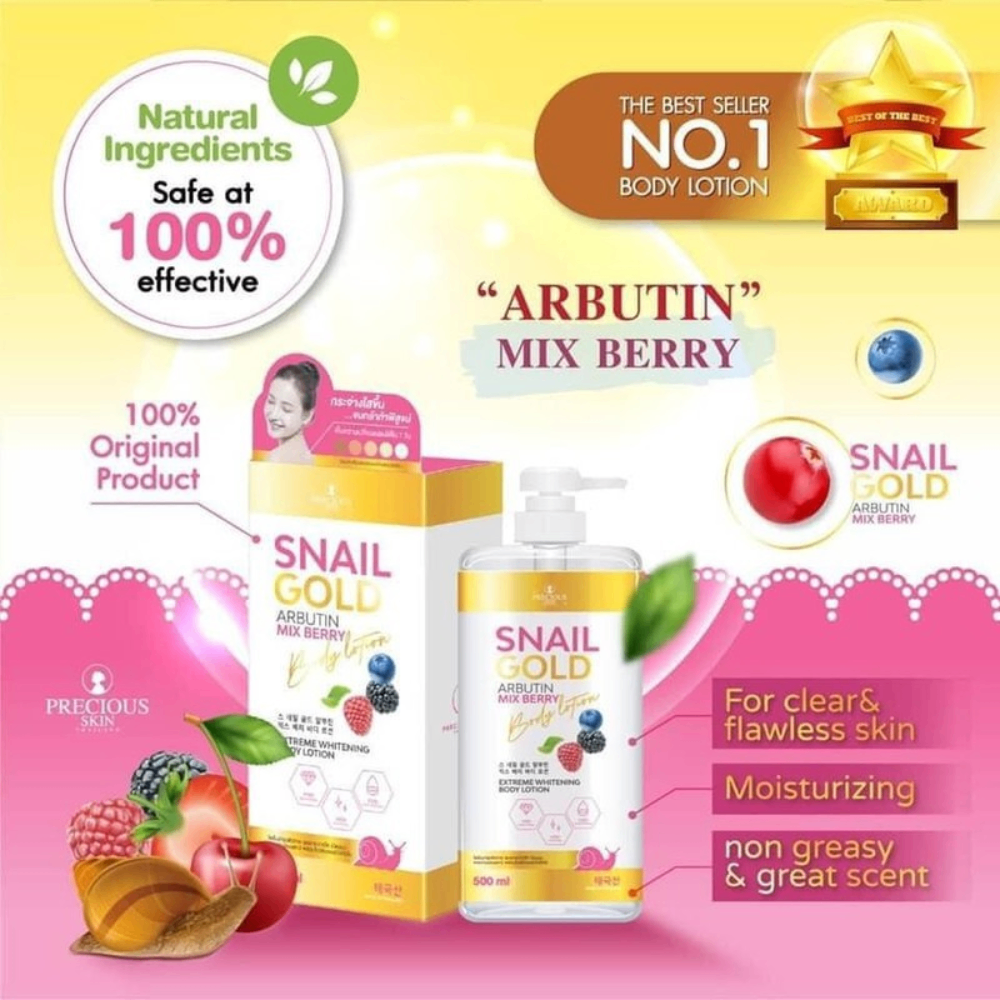 Dưỡng thể Precious Skin Snail Gold Arbutin Body Lotion 500ml