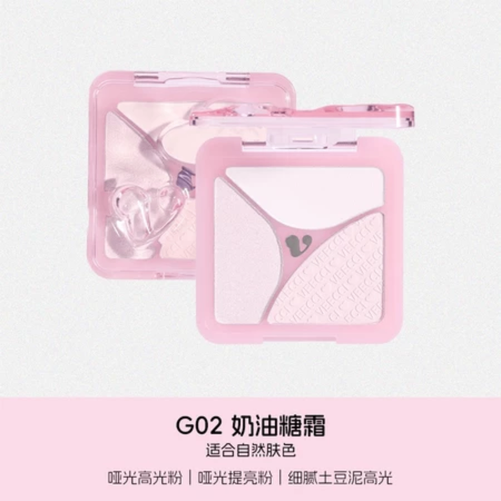 Phấn má và highlight 4 ô Veecci #G02