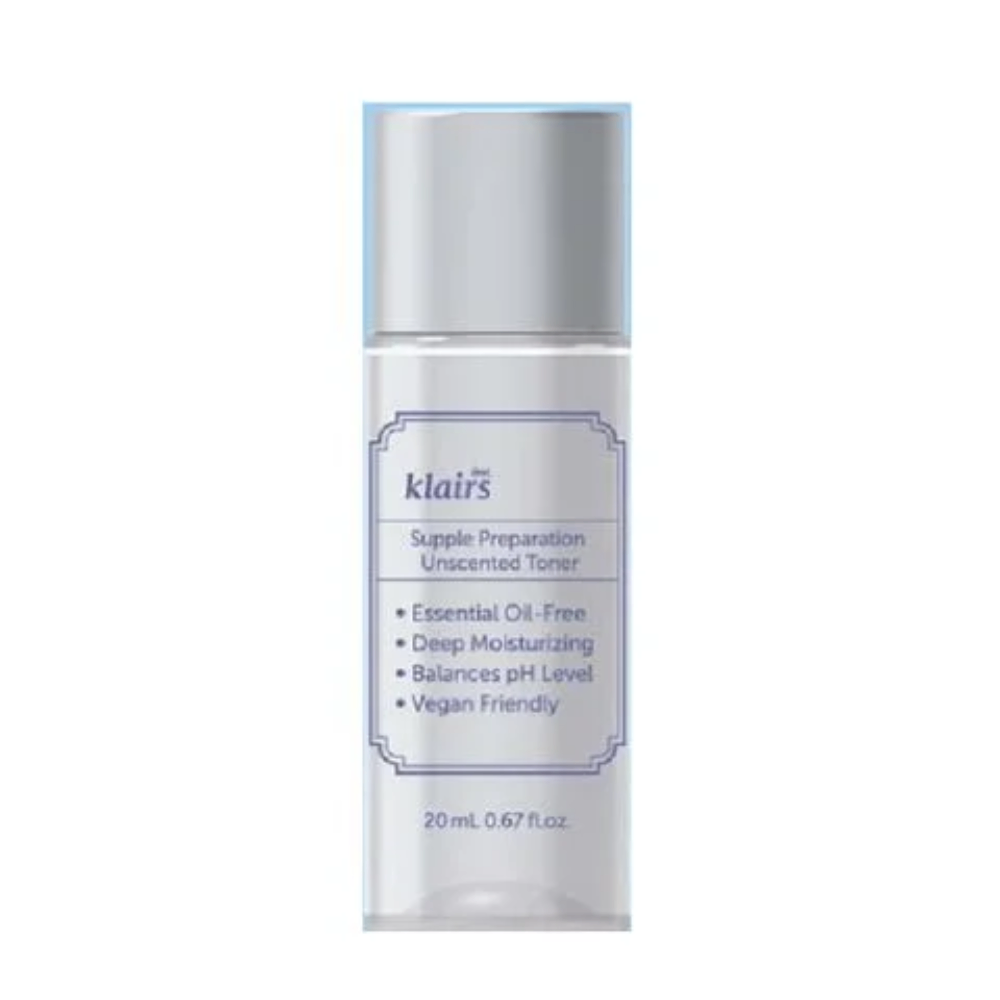 Nước hoa hồng Klairs Supple Preparation Toner 180ml không mùi và mùi thảo dược dành cho mọi loại da