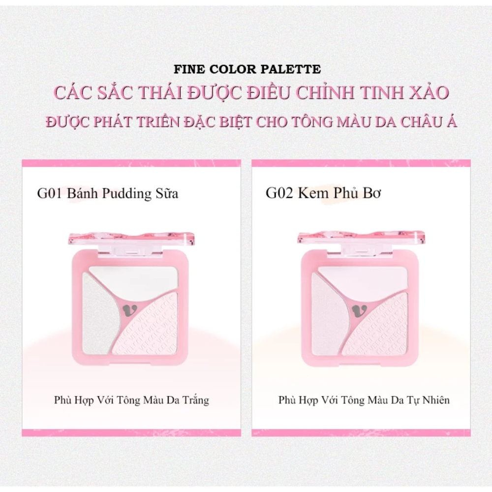 Phấn má và highlight 4 ô Veecci #G02