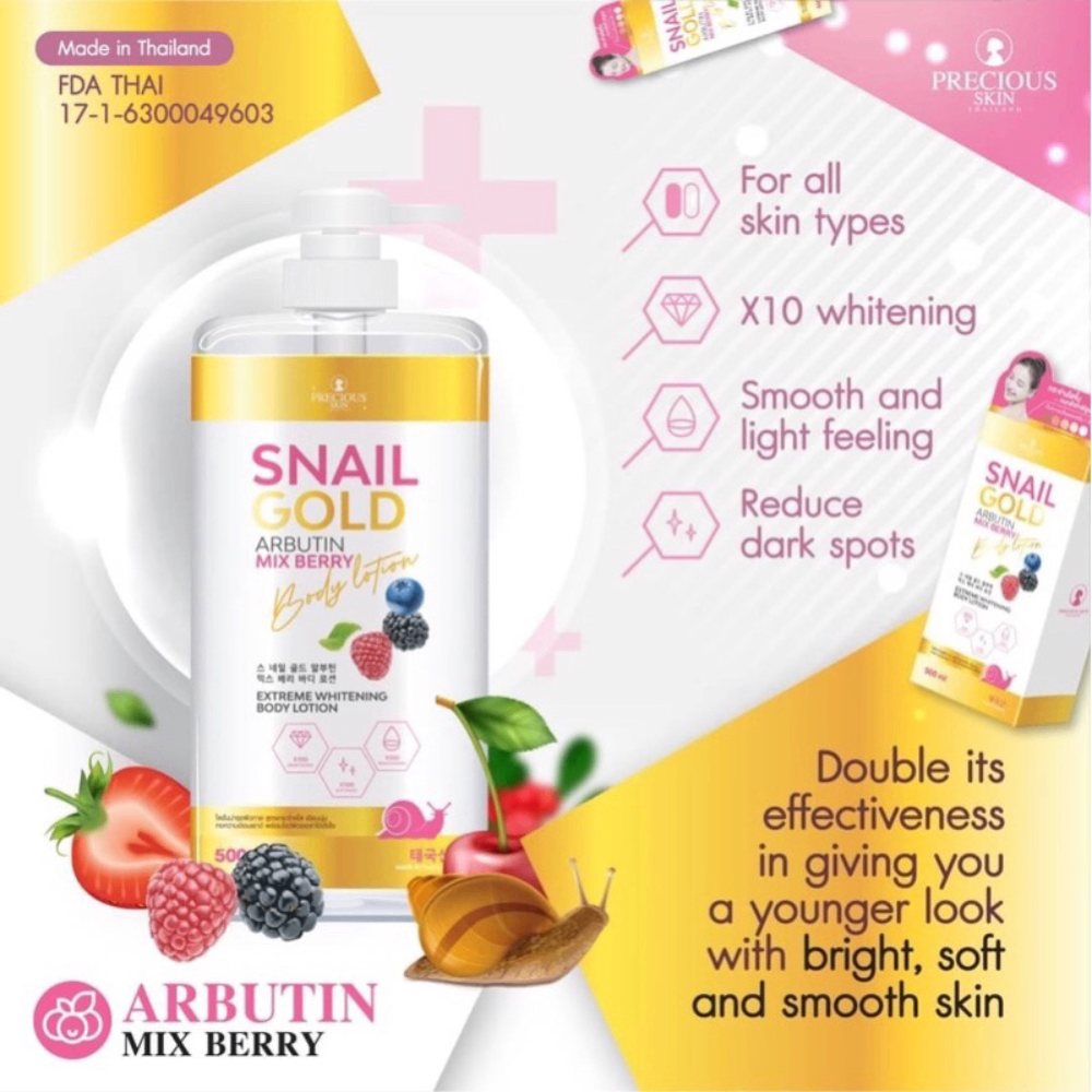 Dưỡng thể Precious Skin Snail Gold Arbutin Body Lotion 500ml
