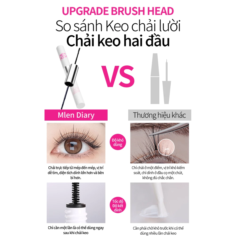 Mascara 4in1 Mlen Diary dán và tháo mi giả