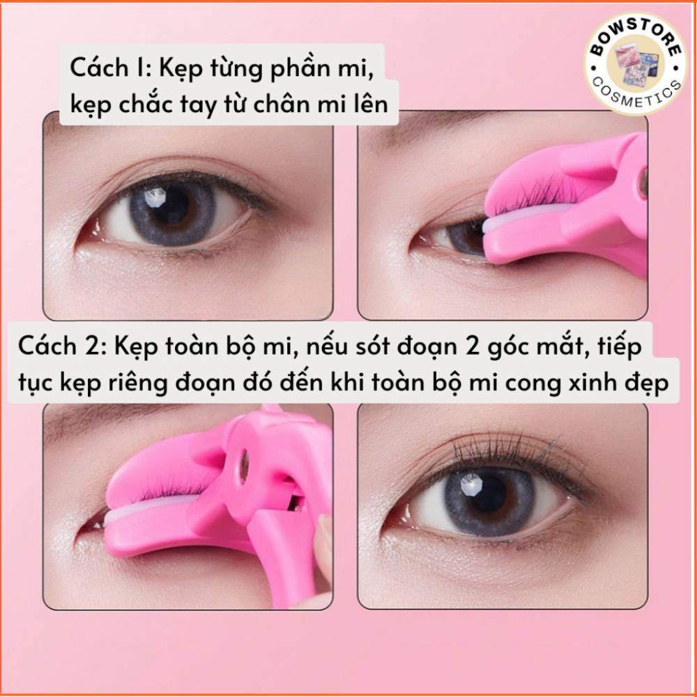 Kẹp bấm mi GECOMO #Hồng sử dụng dễ dàng làm cong mi hiệu quả