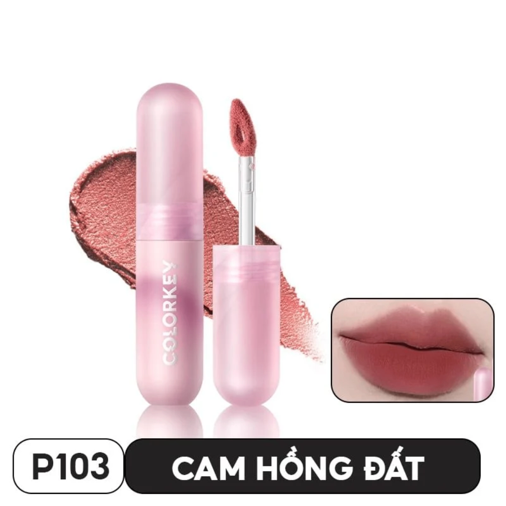 Son kem nhung Colorkey Mousse Lip Mud Matte 2g màu sắc đậm đà lì mịn tự nhiên