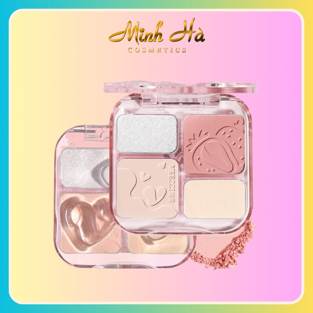 Phấn má hồng Veecci Pearlescent Highlight 9g 4trong1 sắc tông nude tự nhiên