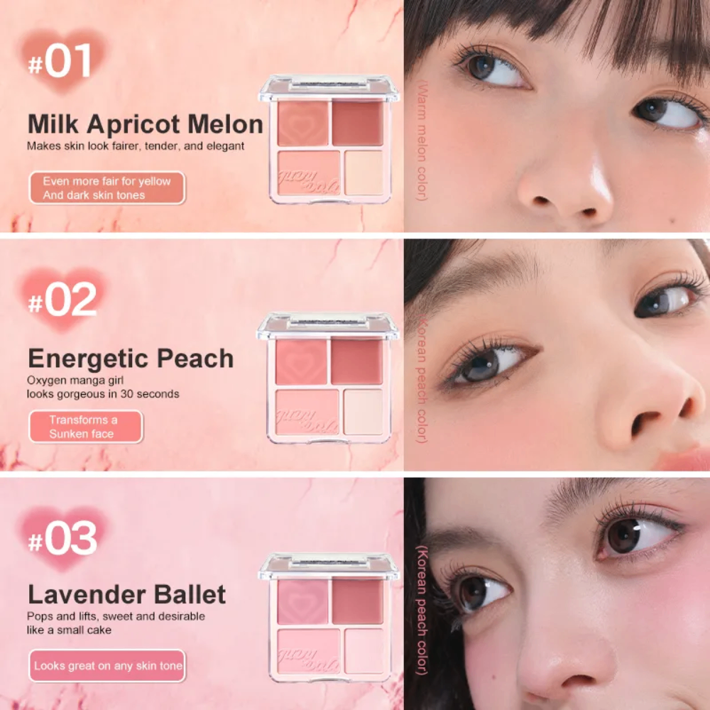 Phấn má hồng và highlight Judydoll Blush & Highlight Palette 9g chất phấn mịn lên màu chuẩn
