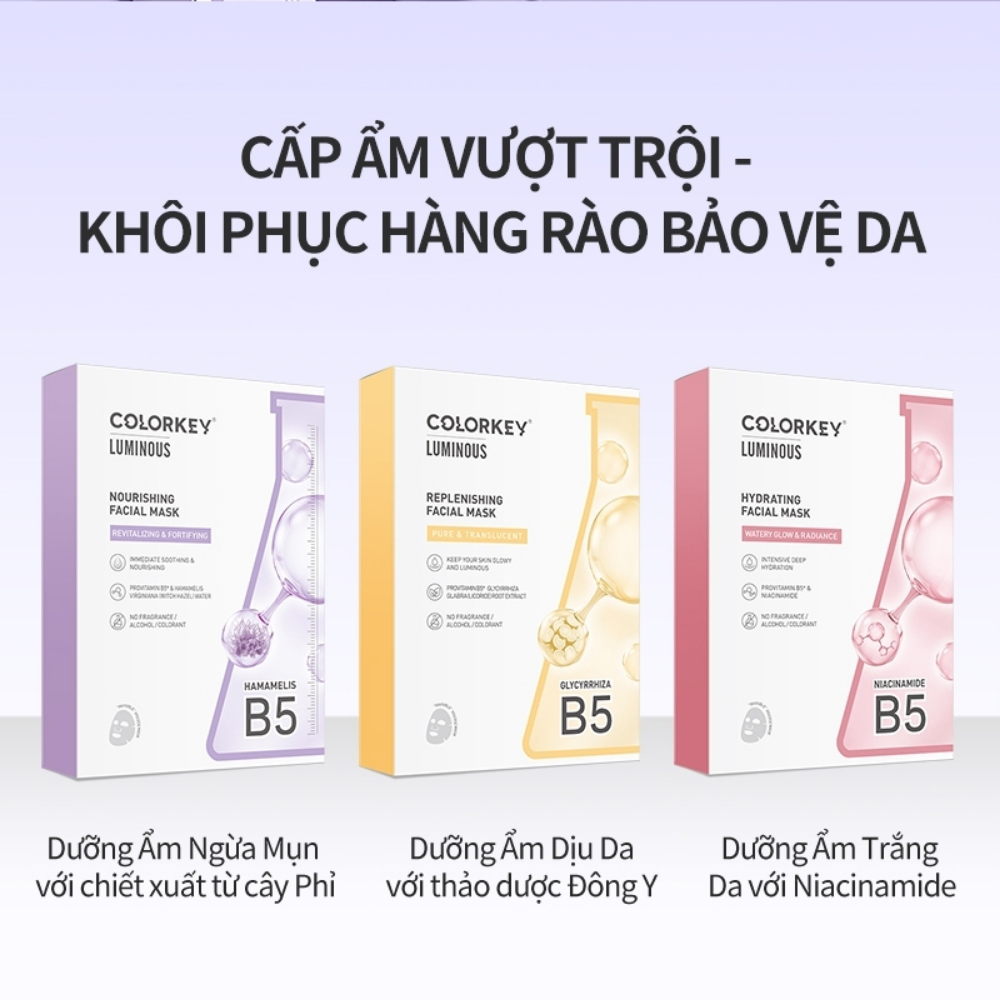 Mặt Nạ Colorkey Luminous Replenishing Facial Mask 25ml các loại dưỡng ẩm và làm dịu da