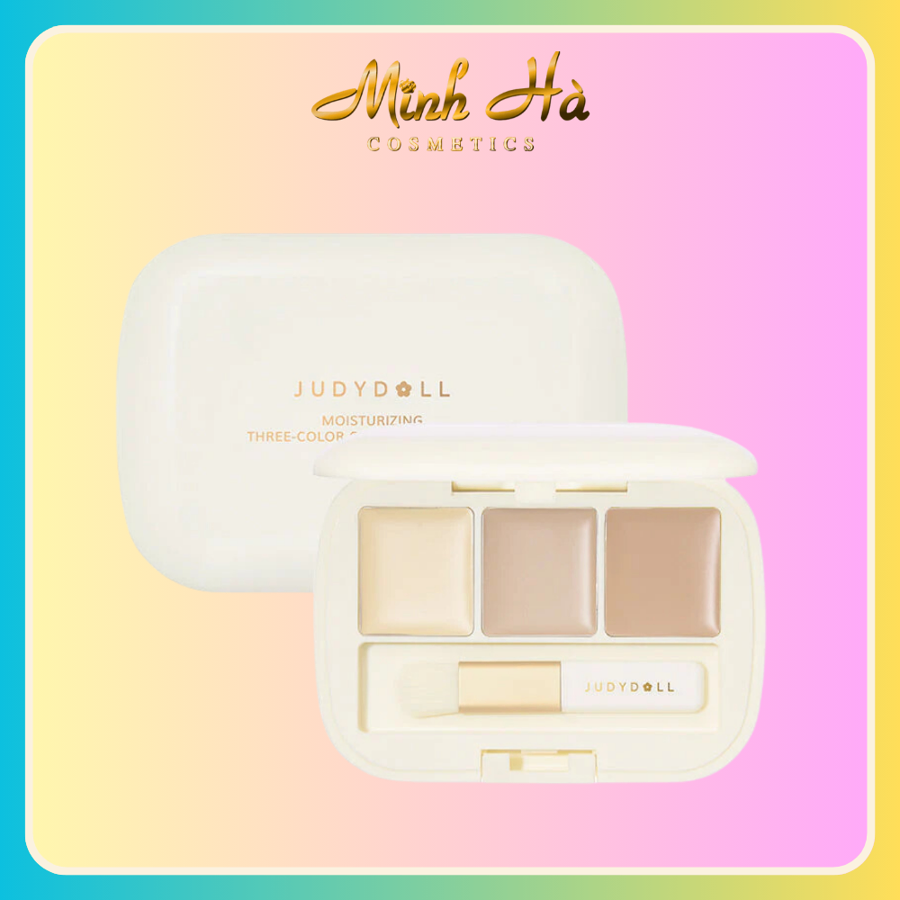 Bảng che khuyết điểm Judydoll Three-Color Concealer Palette 2,7g chất kem mịn và mỏng, dễ dàng tán trên da