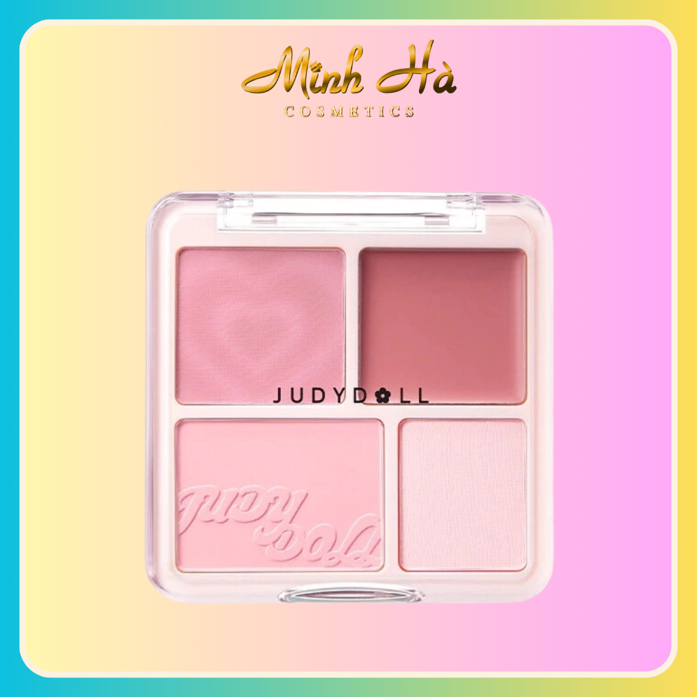 Phấn má hồng và highlight Judydoll Blush & Highlight Palette 9g chất phấn mịn lên màu chuẩn
