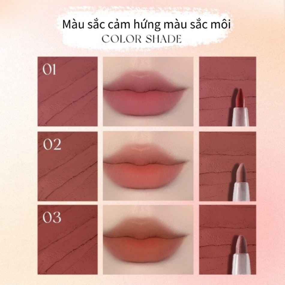 Chì kẻ viền môi kháng nước lâu trôi Veecci 0.23g che viền thâm không gây khô hay bong tróc môi