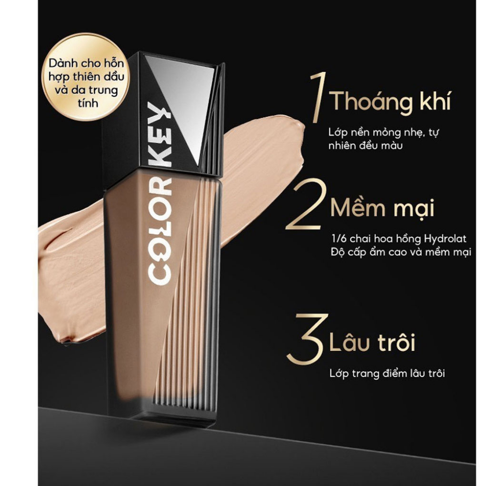 Kem nền Colorkey dạng lỏng lâu trôi 30g dưỡng ẩm kiểm soát dầu lâu trôi