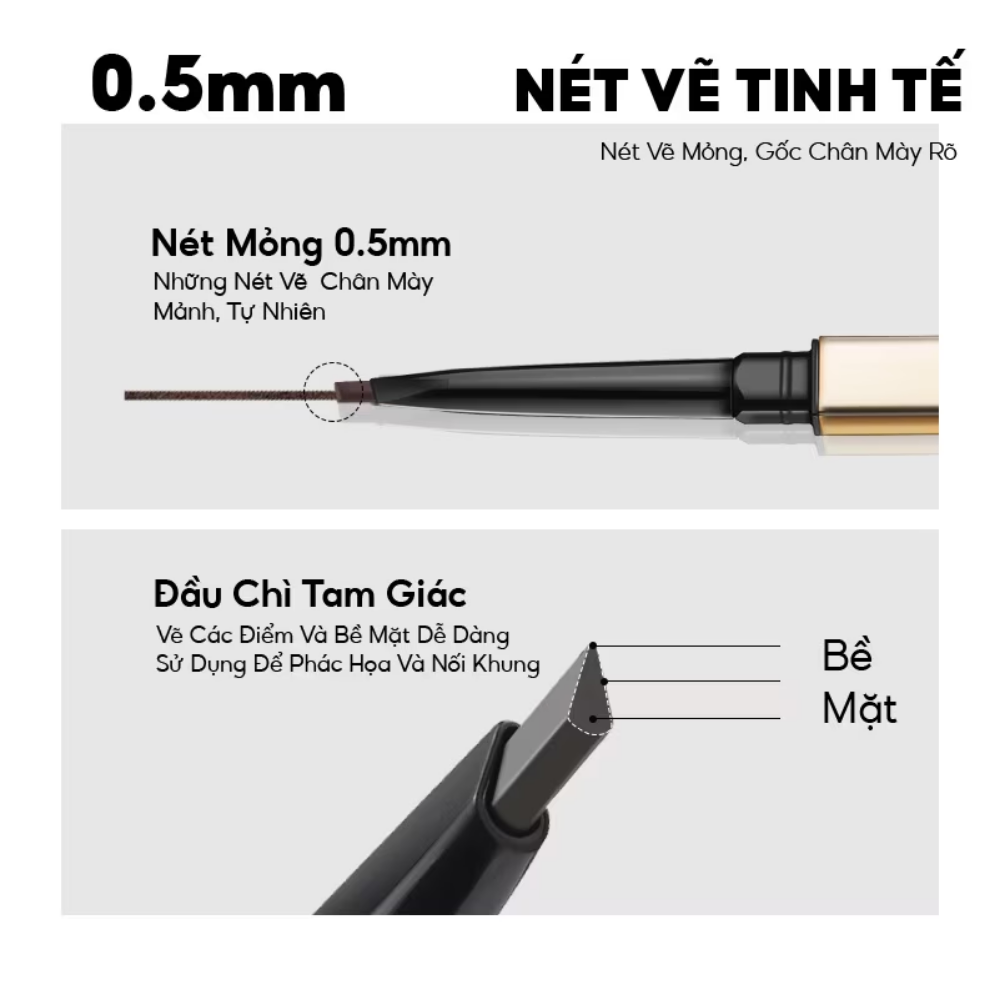 Chì kẻ mày Colorkey The Rapid Eyebrow Pencil 6g lâu trôi, kháng nước