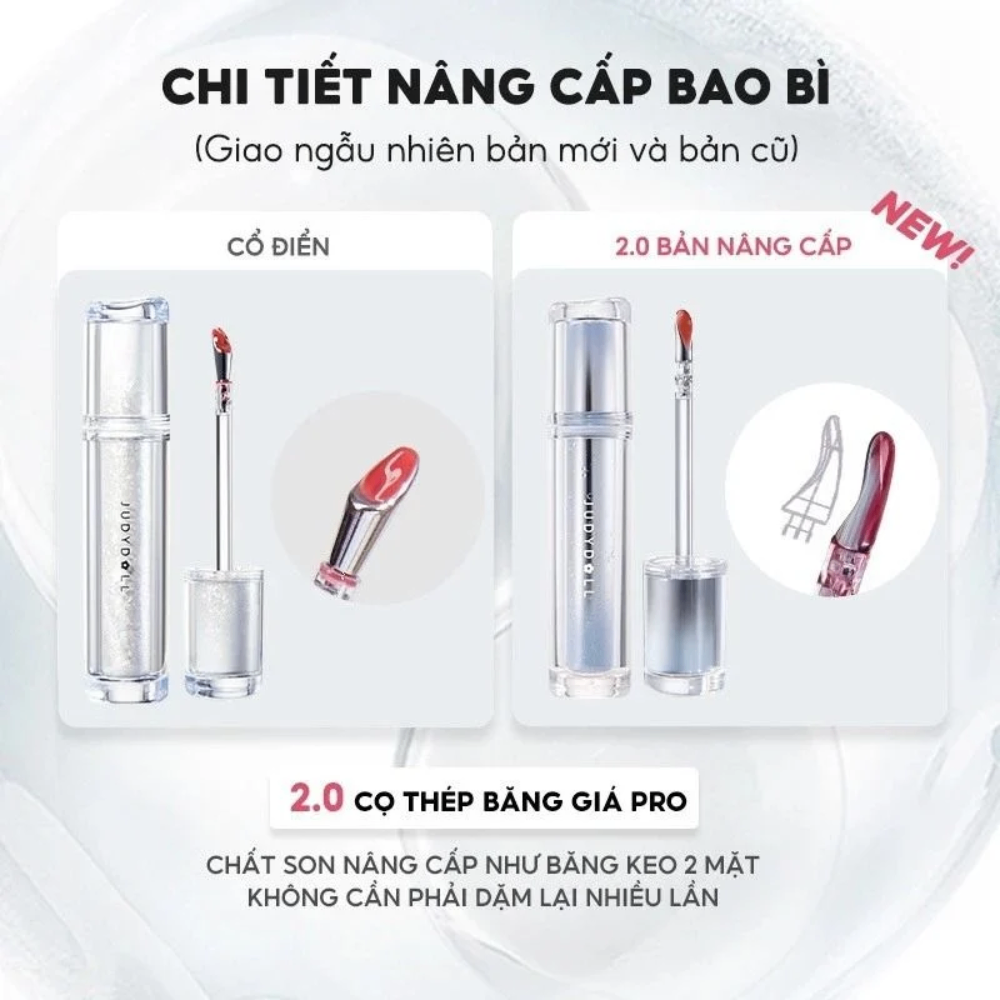 Son tint bóng Judydoll Watery Lip Gloss 2.4g căng mọng mát lạnh lên màu chuẩn