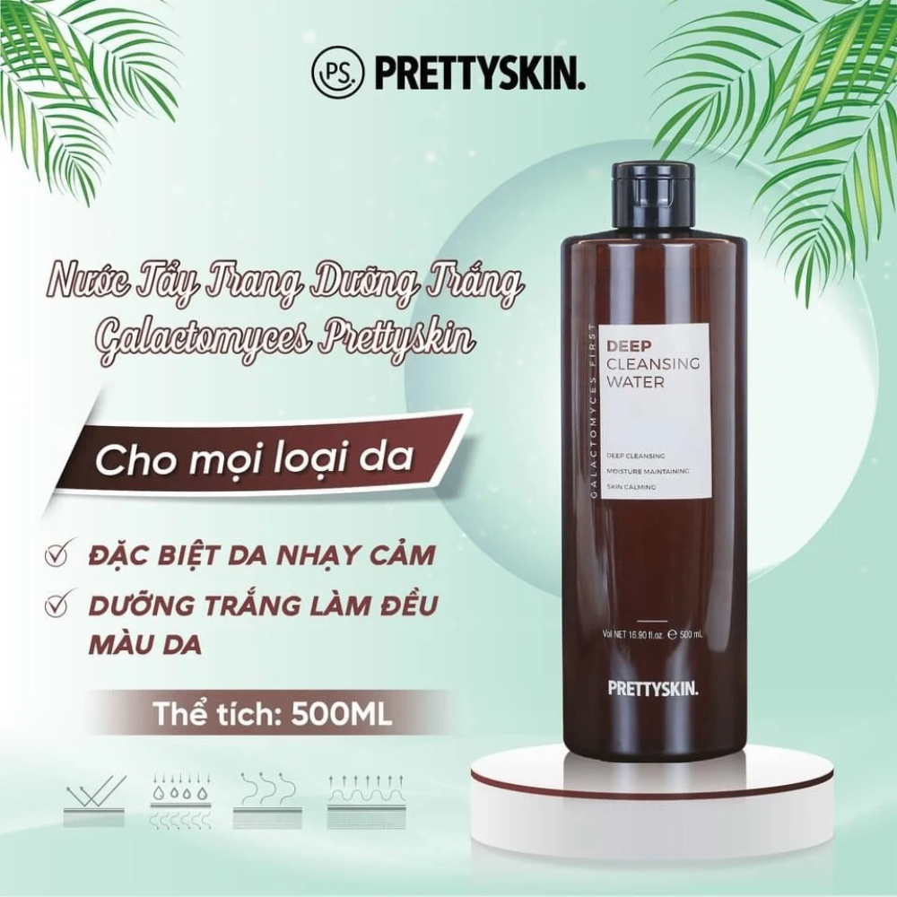 Nước tẩy trang Prettyskin 600ml dành cho mọi loại da - giúp dưỡng ẩm, làm sạch sâu