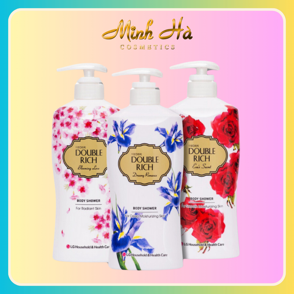 Sữa tắm dưỡng da hương hoa Double Rich các mùi 800g giàu dưỡng ẩm hỗ trợ làm sáng, đều màu da