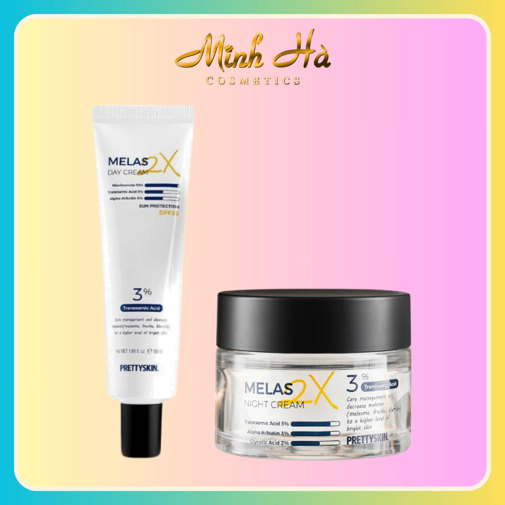Kem dưỡng nám Prettyskin 2x Melas Night/Day Cream 50ml dưỡng trắng và làm mờ thâm nám