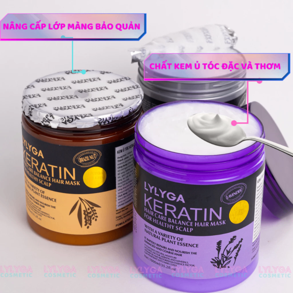 Kem ủ tóc LYLYGA Keratin Hair Care Balance Hair Mask 1000ml phục hồi tóc hư tổn một cách nhanh chóng