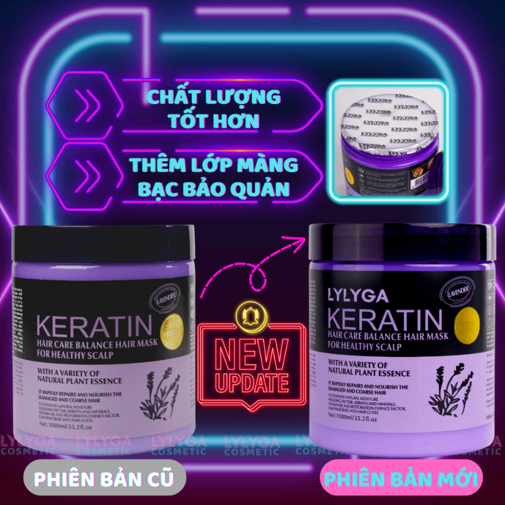Kem ủ tóc LYLYGA Keratin Hair Care Balance Hair Mask 1000ml phục hồi tóc hư tổn một cách nhanh chóng