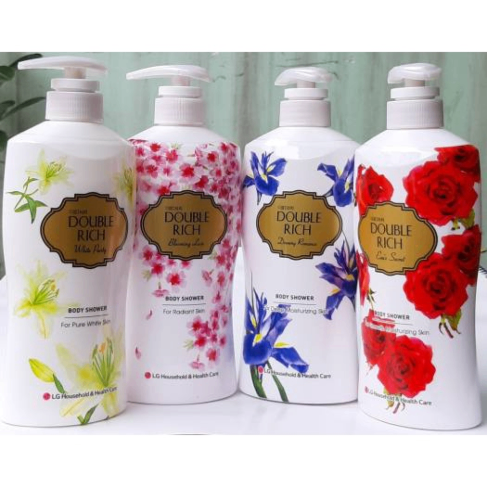 Sữa tắm dưỡng da hương hoa Double Rich các mùi 800g giàu dưỡng ẩm hỗ trợ làm sáng, đều màu da