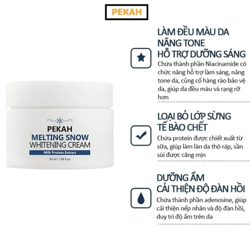 Kem dưỡng Pekah Melting Snow Whitening Cream 50ml