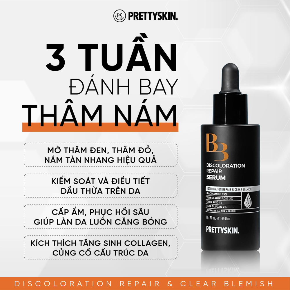 Tinh chất Prettyskin B3 Discoloration Repair Serum 50ml