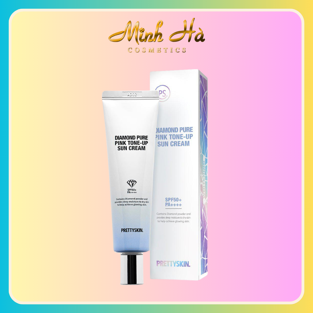 Kem chống nắng nâng tone Prettyskin Diamond Pure Pink Tone Up Sun Cream SPF50+ PA++++ 50ml bảo vệ da ngăn ngừa lão hóa