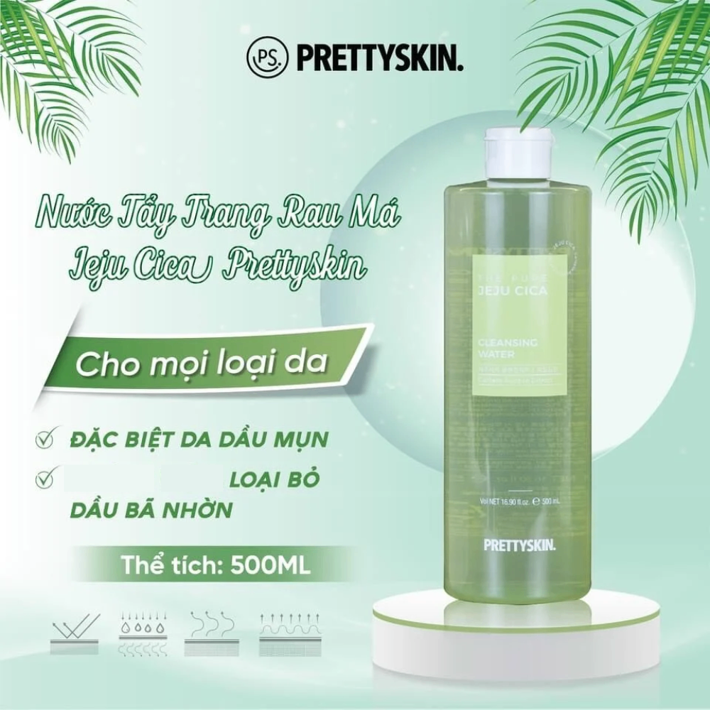 Nước tẩy trang Prettyskin 600ml dành cho mọi loại da - giúp dưỡng ẩm, làm sạch sâu