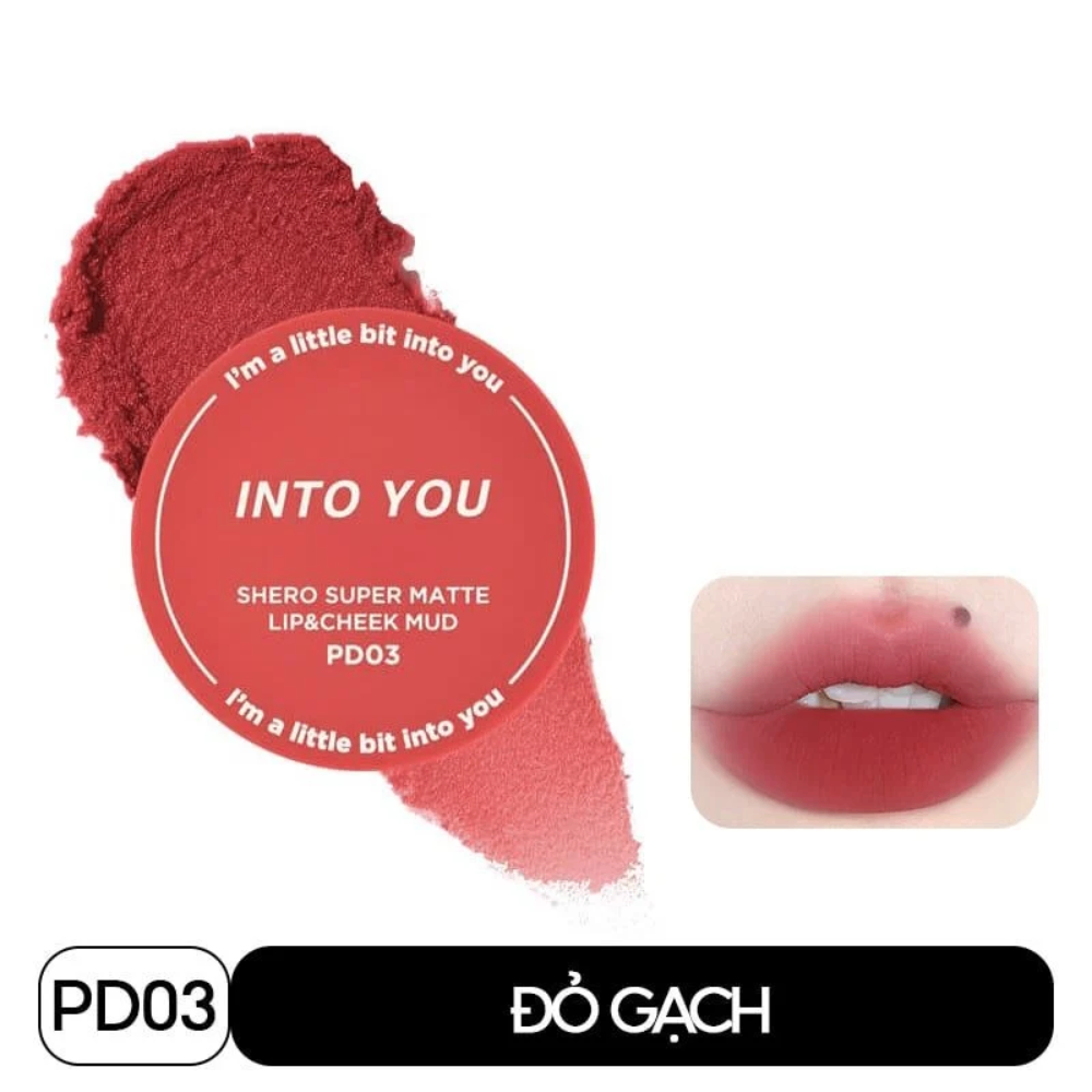 Son bùn hũ Into You Shero Super Matte 5g mịn môi lâu trôi lên màu chuẩn