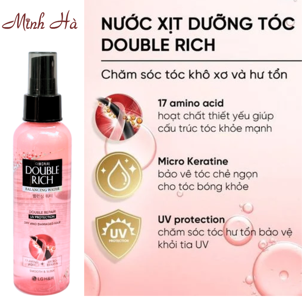 Nước xịt dưỡng tóc Double Rich Balancing Water 250ml chăm sóc tóc chuyển sâu, phục hồi hư tổn