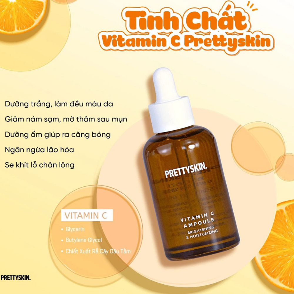 PRETTYSKIN Tinh chất dưỡng sáng và mờ thâm Vitamin C Ampoule 50ml