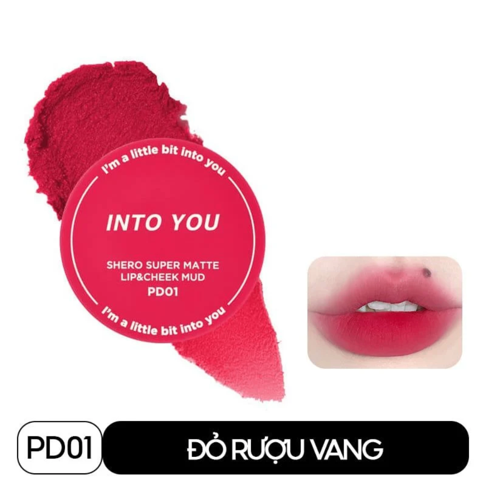 Son bùn hũ Into You Shero Super Matte 5g mịn môi lâu trôi lên màu chuẩn
