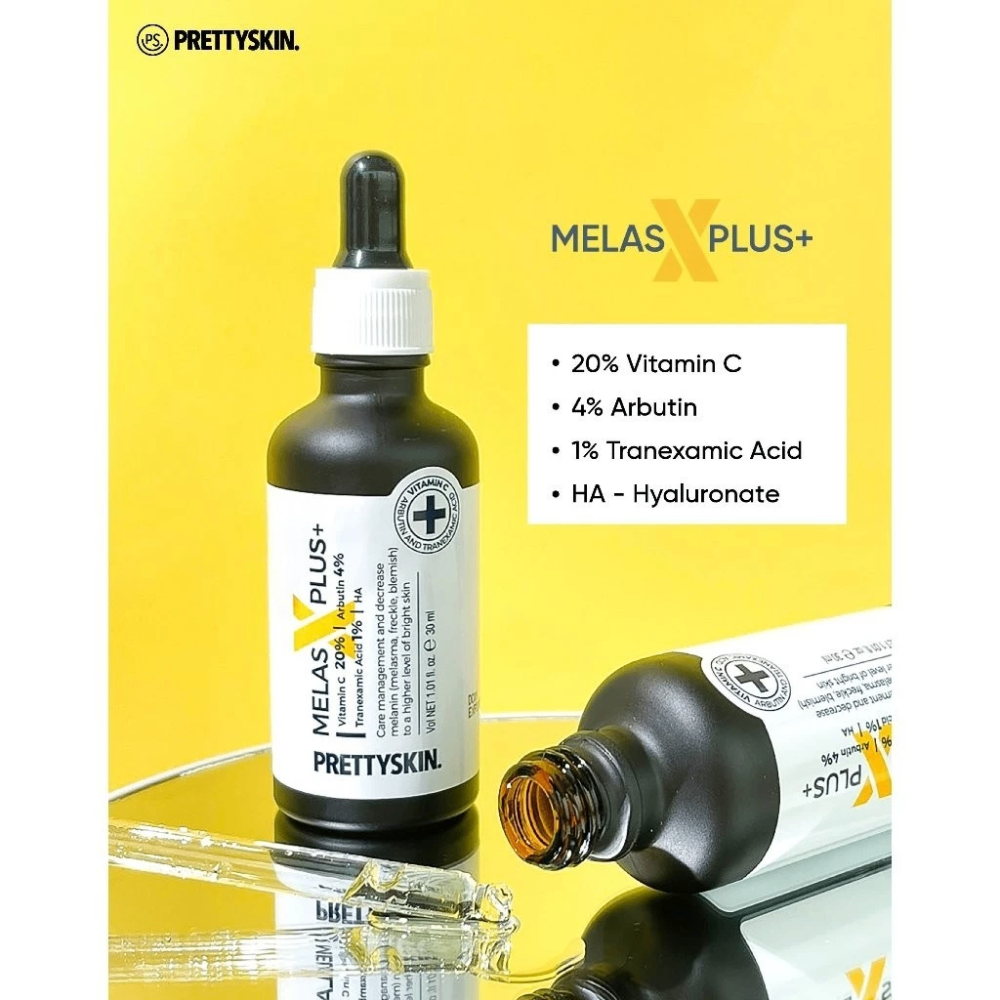 Serum dưỡng trắng, mờ thâm nám Prettyskin Melas x Plus 30ml