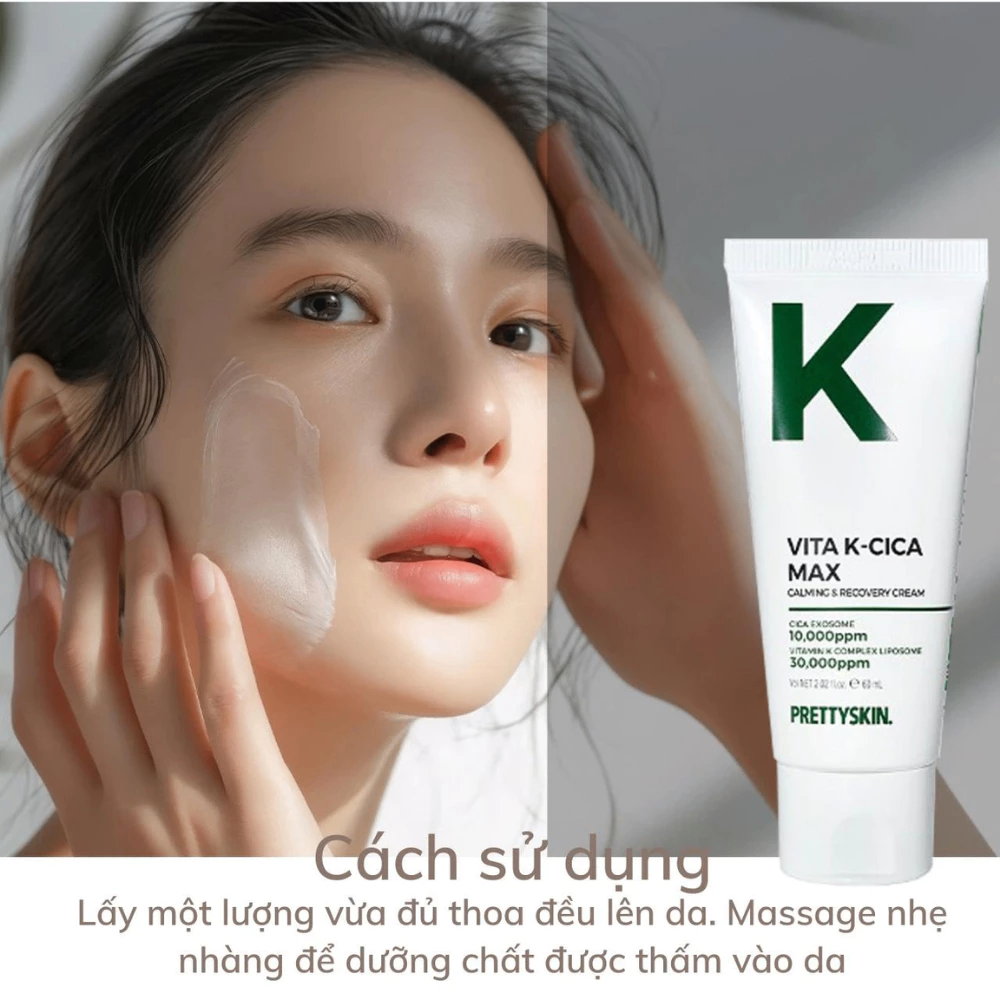 Kem dưỡng Prettyskin Vita K-cica Max Calming & Recovery Cream 60ml