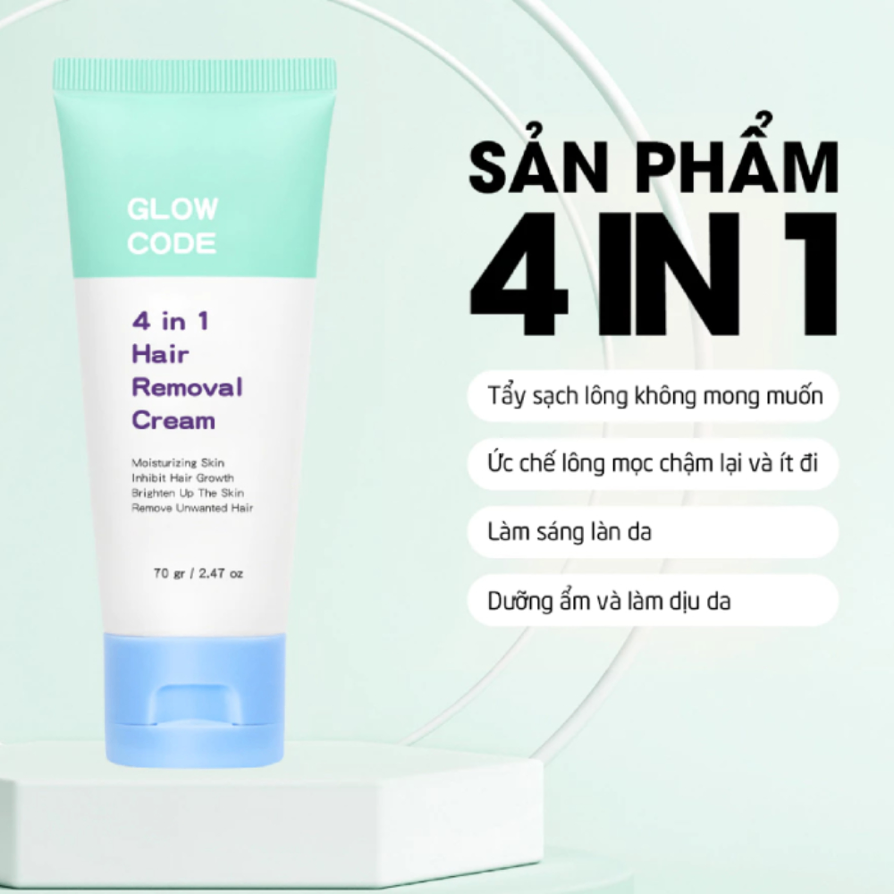 Kem tẩy lông Glowcode 4in1 Hair Removal Cream 70g