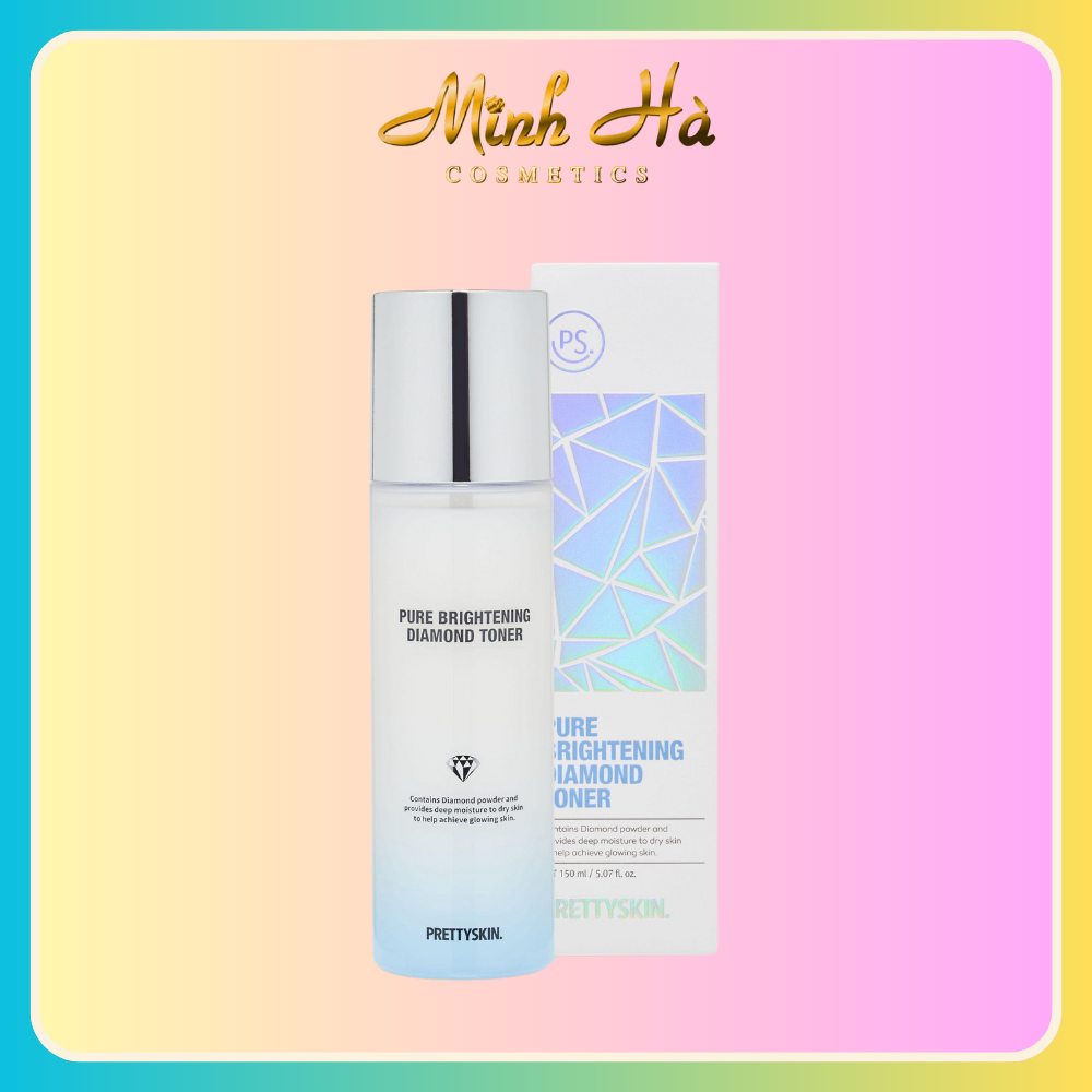 Toner dưỡng sáng da Prettyskin Pure Brightening Diamond 150ml se khít lỗ chân lông, cân bằng độ ẩm