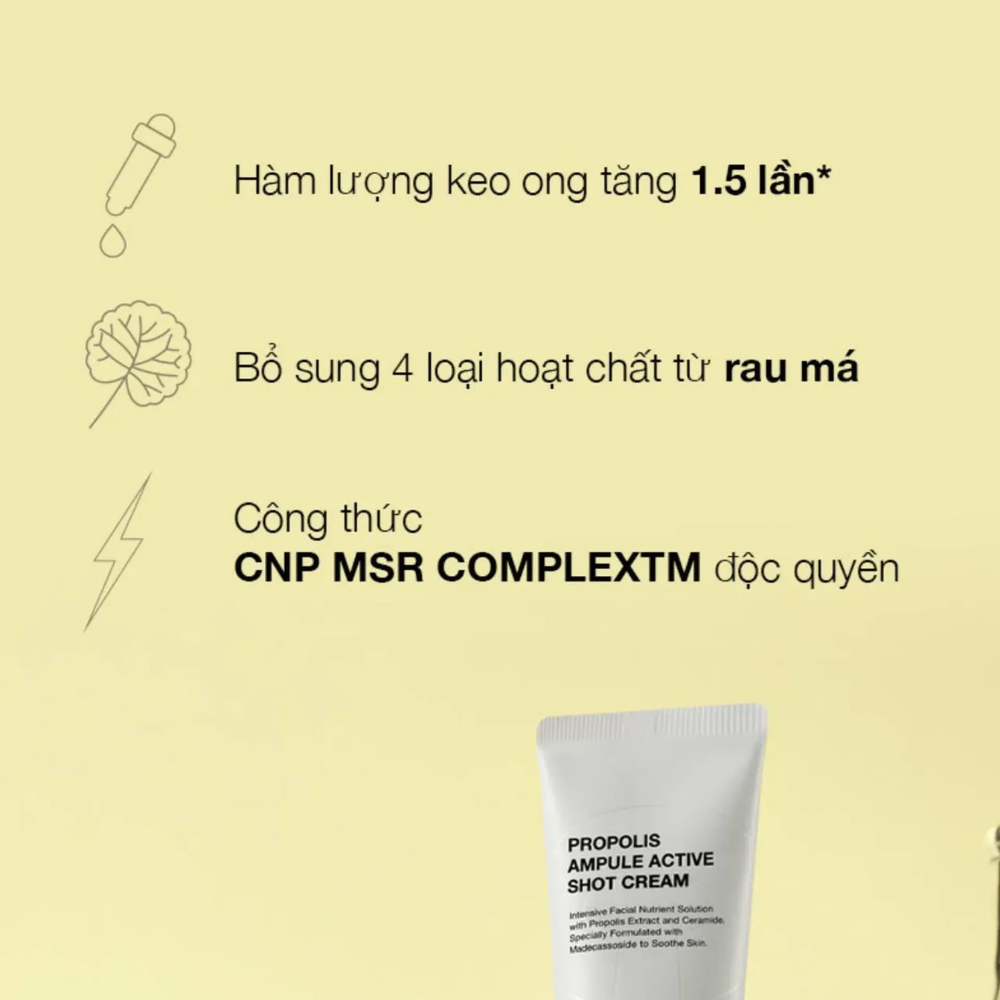 Kem dưỡng CNP Laboratory Propolis Ampule Active Shot Cream 75ml dưỡng ẩm phục hồi và làm dịu da
