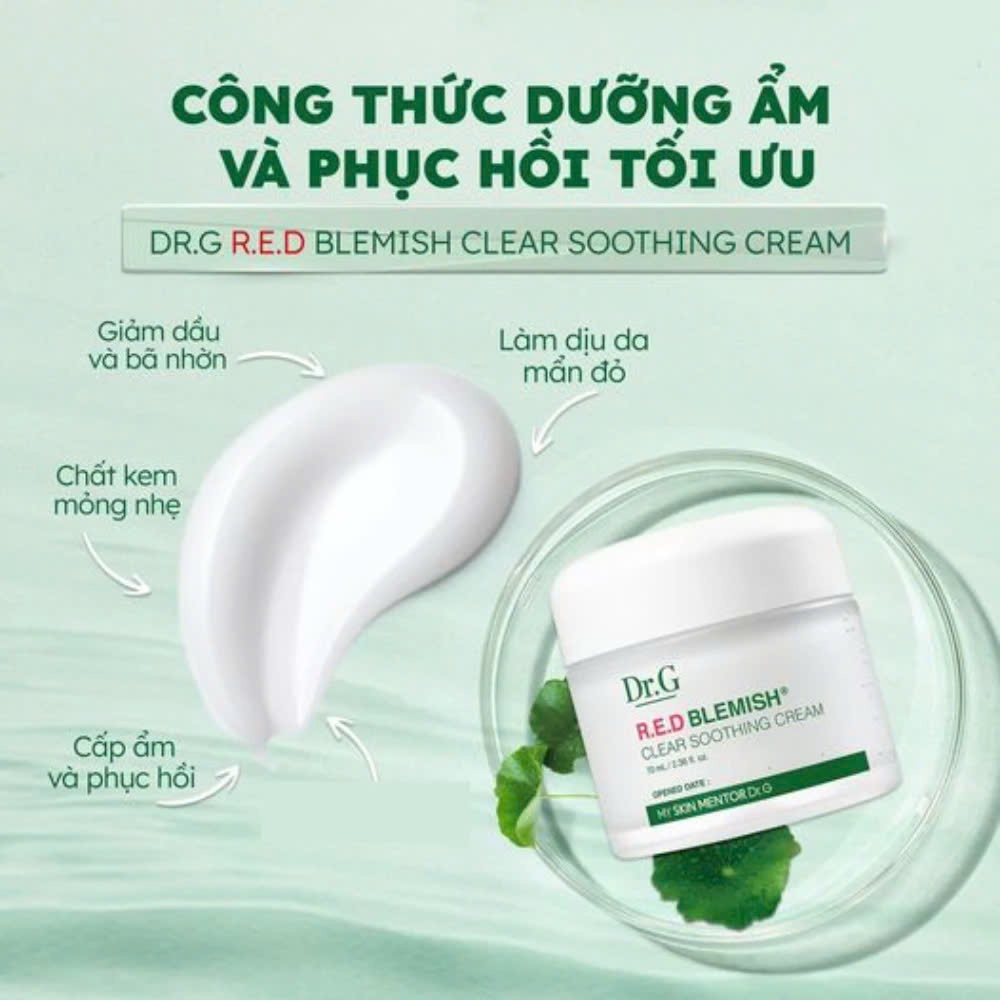 Kem dưỡng Dr.G Red Blemish Cream 70/100ml làm dịu phục hồi da