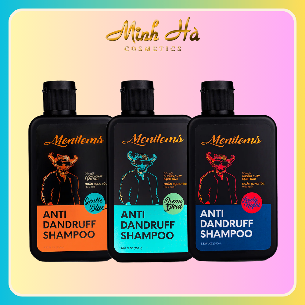 Dầu gội Menitems Anti Dandruff Shampoo 250ml làm sạch da đầu, bã nhờn