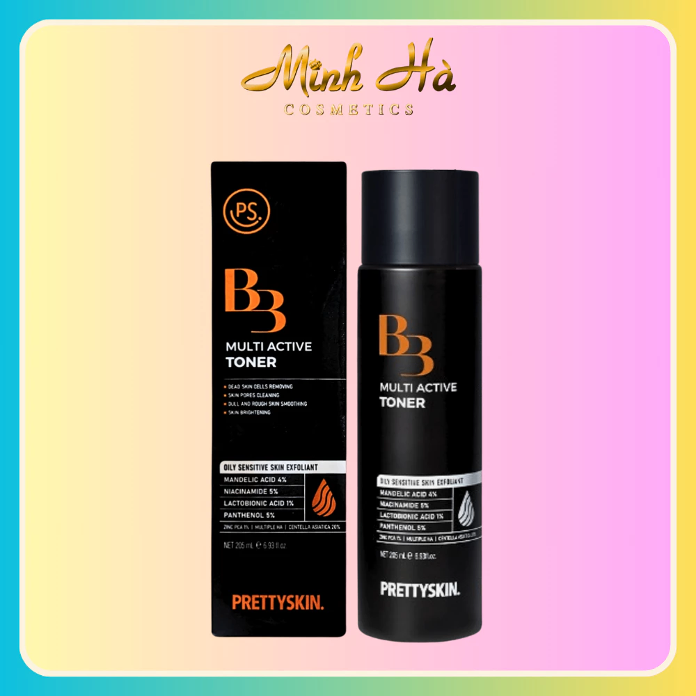 Nước hoa hồng Prettyskin B3 Multi Active Toner 205ml