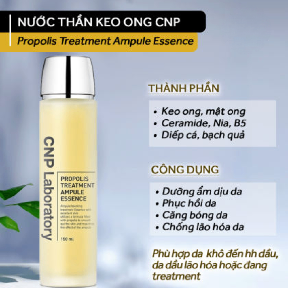 Nước thần keo ong CNP Laboratory Treatment Ampule Essence 100/150ml phục hồi da hiệu quả