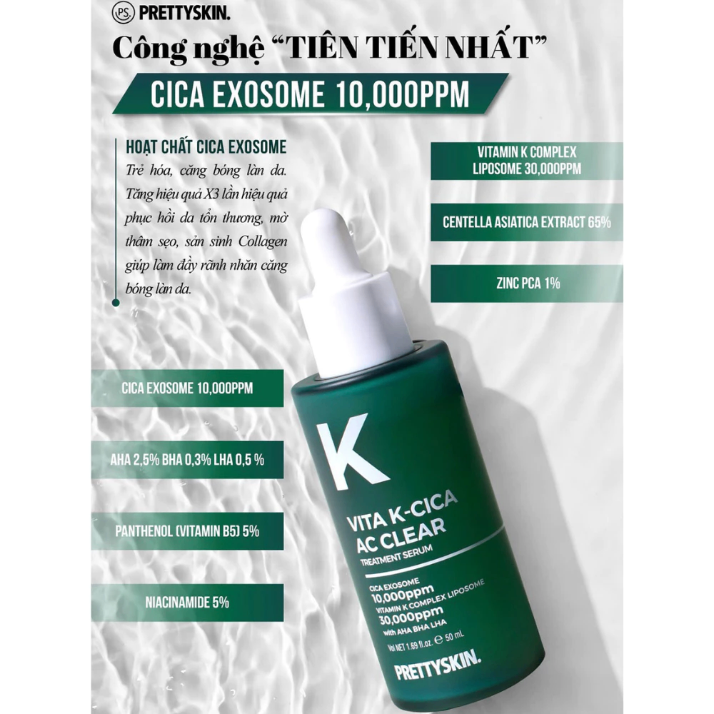 Tinh chất Prettyskin Vita K-cica AC Clear Treatment Serum 50ml