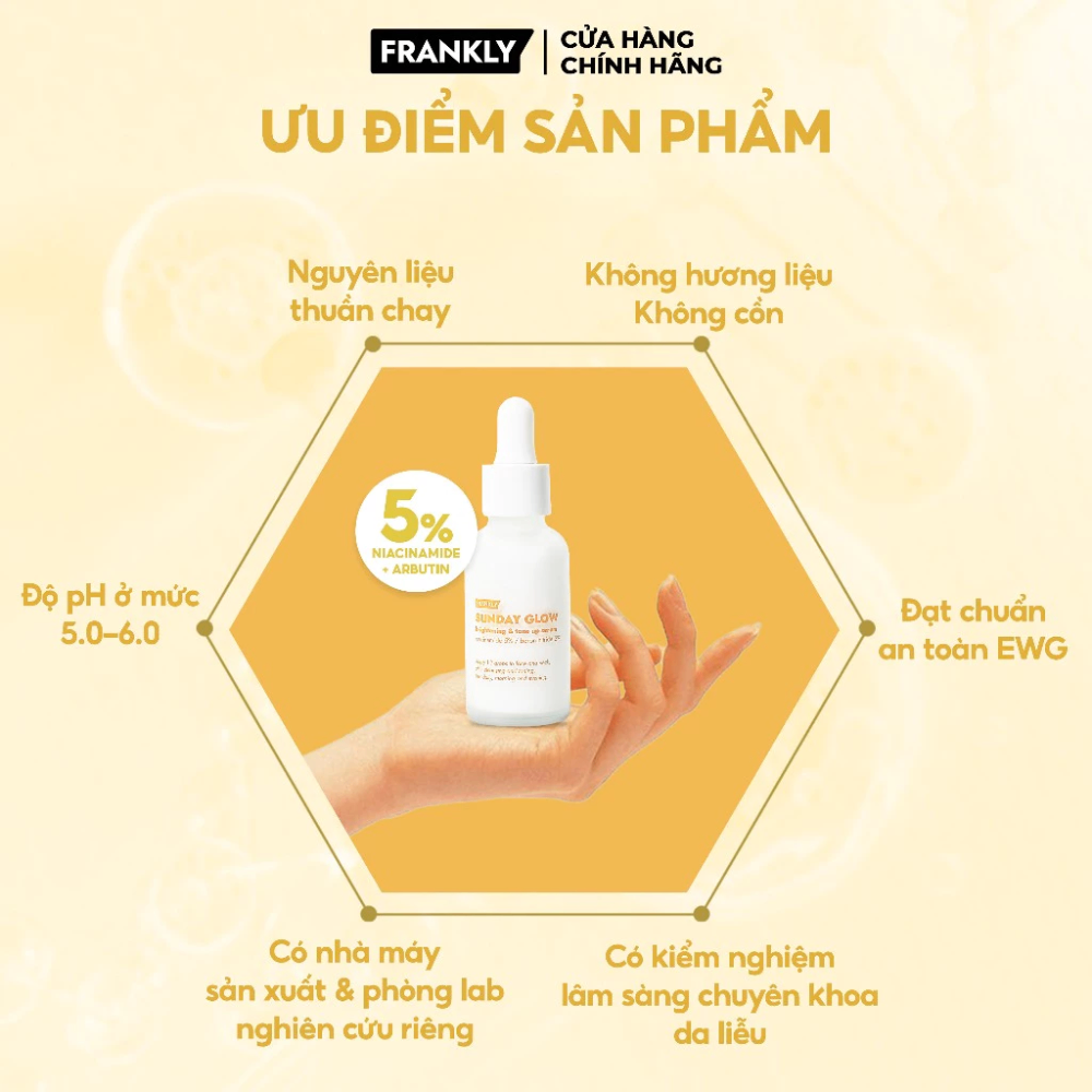 Tinh chất dưỡng sáng và nâng tone da Frankly Sunday Glow 30ml