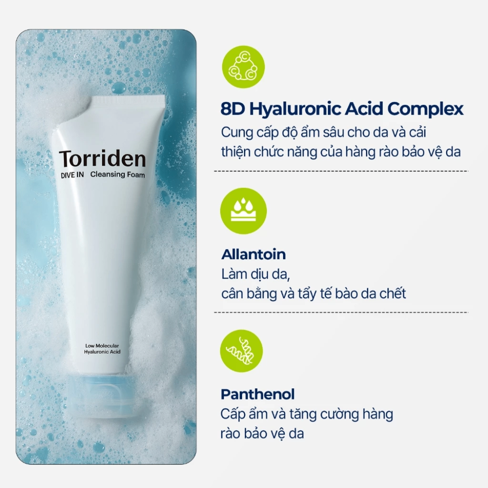 Sữa rửa mặt tạo bọt Torriden Dive In 150ml