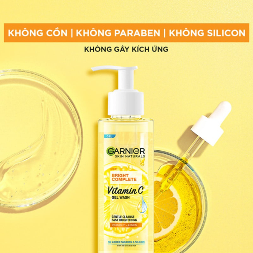 Gel rửa mặt Garnier Skin Naturals Bright Complete Vitamin C 120ml