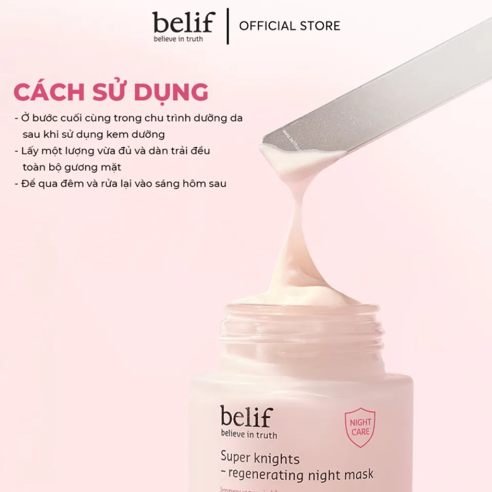 Mặt nạ ngủ belif Regenerating Mask (Hồng) 75ml tái sinh làn da và chống lão hóa