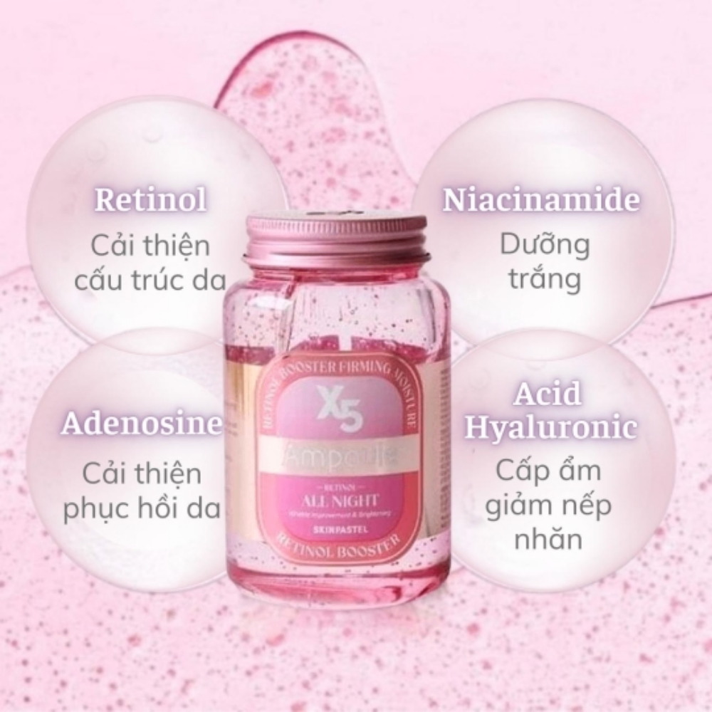 Tinh chất Skinpastel x5 Retinol All Night Ampoule 250ml giữ ẩm làm sáng đều màu da